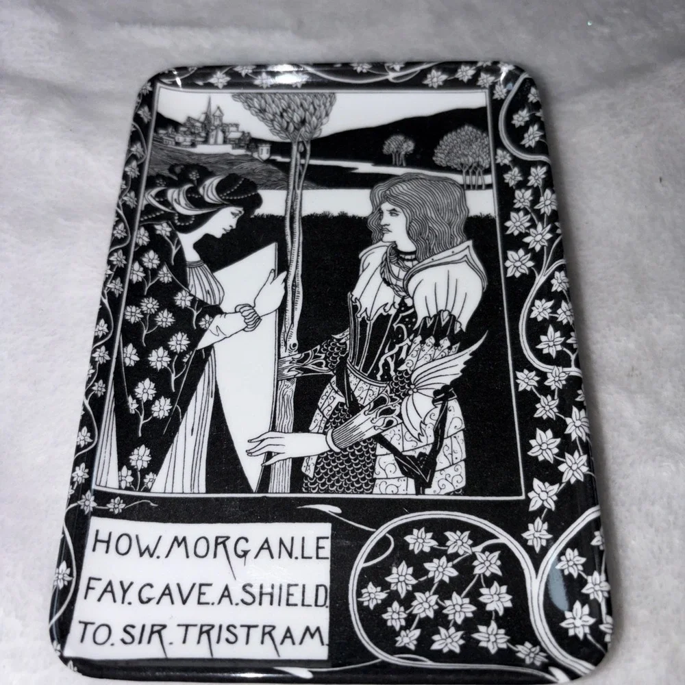 Vintage 70s Aubrey Beardsley Trinket Tray Illustrative  Melamine Mebel Italy EUC